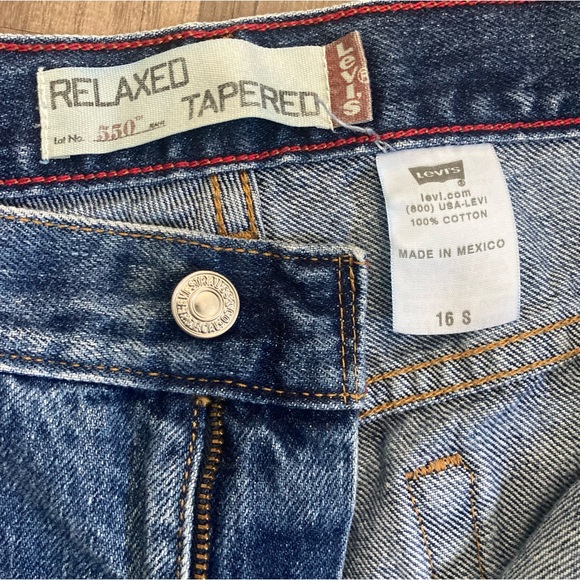Vintage Levi’s 550 Relaxed Fit Tapered Leg High Waisted Mom Jeans size 16s - Picture 5 of 8